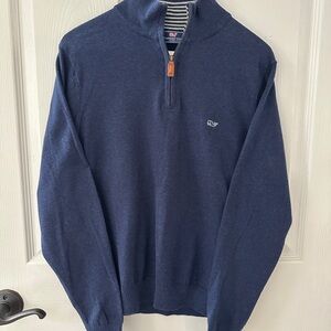 Men's vineyard Vines Navy Blue Knit 1/4 Zip Sweater